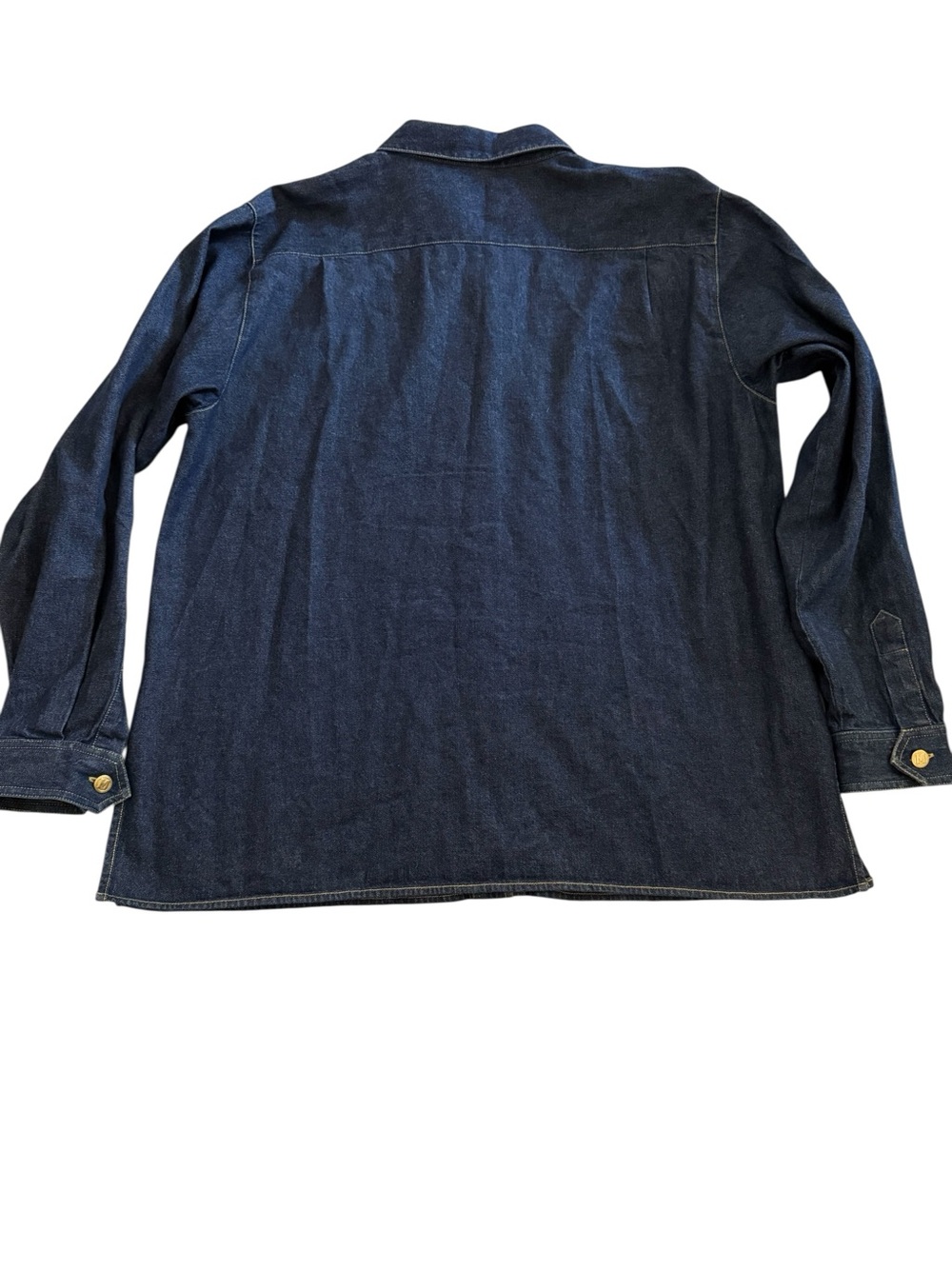 Bob Mackie Blue Large Embroidered Denim Shirt 90s Wearable Art Western Boho - Picture 3 of 9